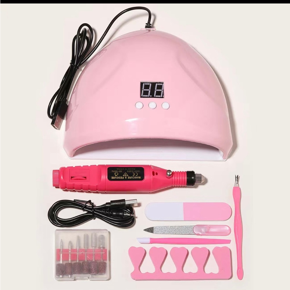 7 in 1 Nail Art Tool Set / Lamp
